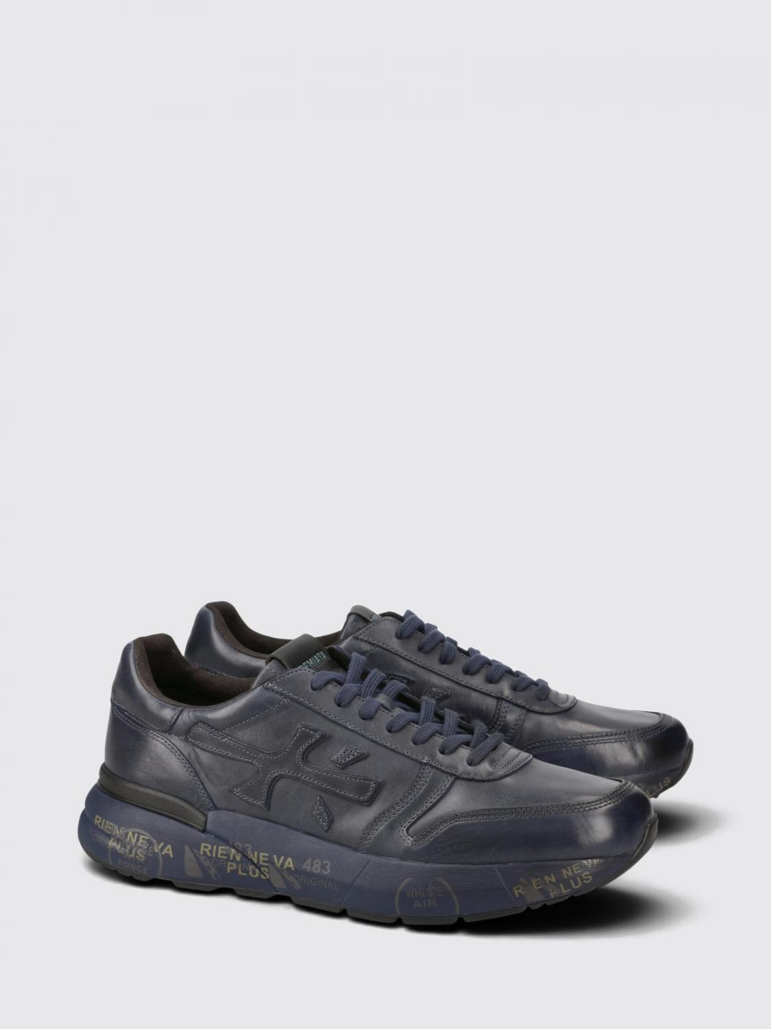 PREMIATA СПОРТИВНАЯ ОБУВЬ: Кроссовки Mick Premiata из телячьей кожи с мягкой щиколоткой и нашивкой-логотипом, Черный 1 - Img 2