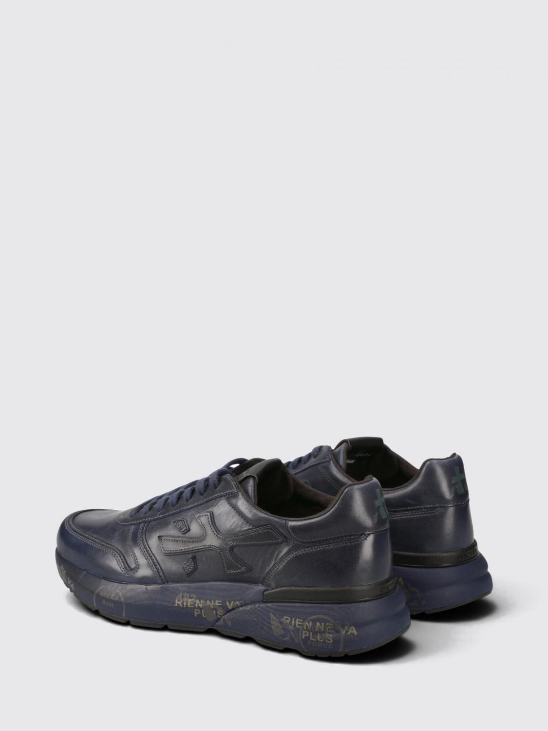 PREMIATA СПОРТИВНАЯ ОБУВЬ: Кроссовки Mick Premiata из телячьей кожи с мягкой щиколоткой и нашивкой-логотипом, Черный 1 - Img 3