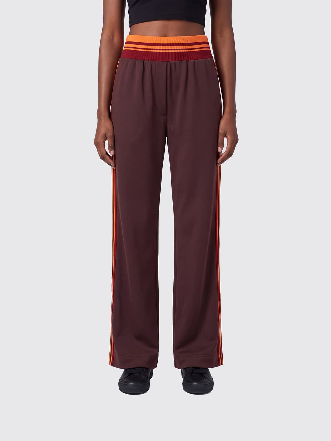 DRIES VAN NOTEN PANTALONES: Pantalón de chándal Huchisa Tape Dries Van Noten de talle alto y pernera recta, Marrón - Img 1