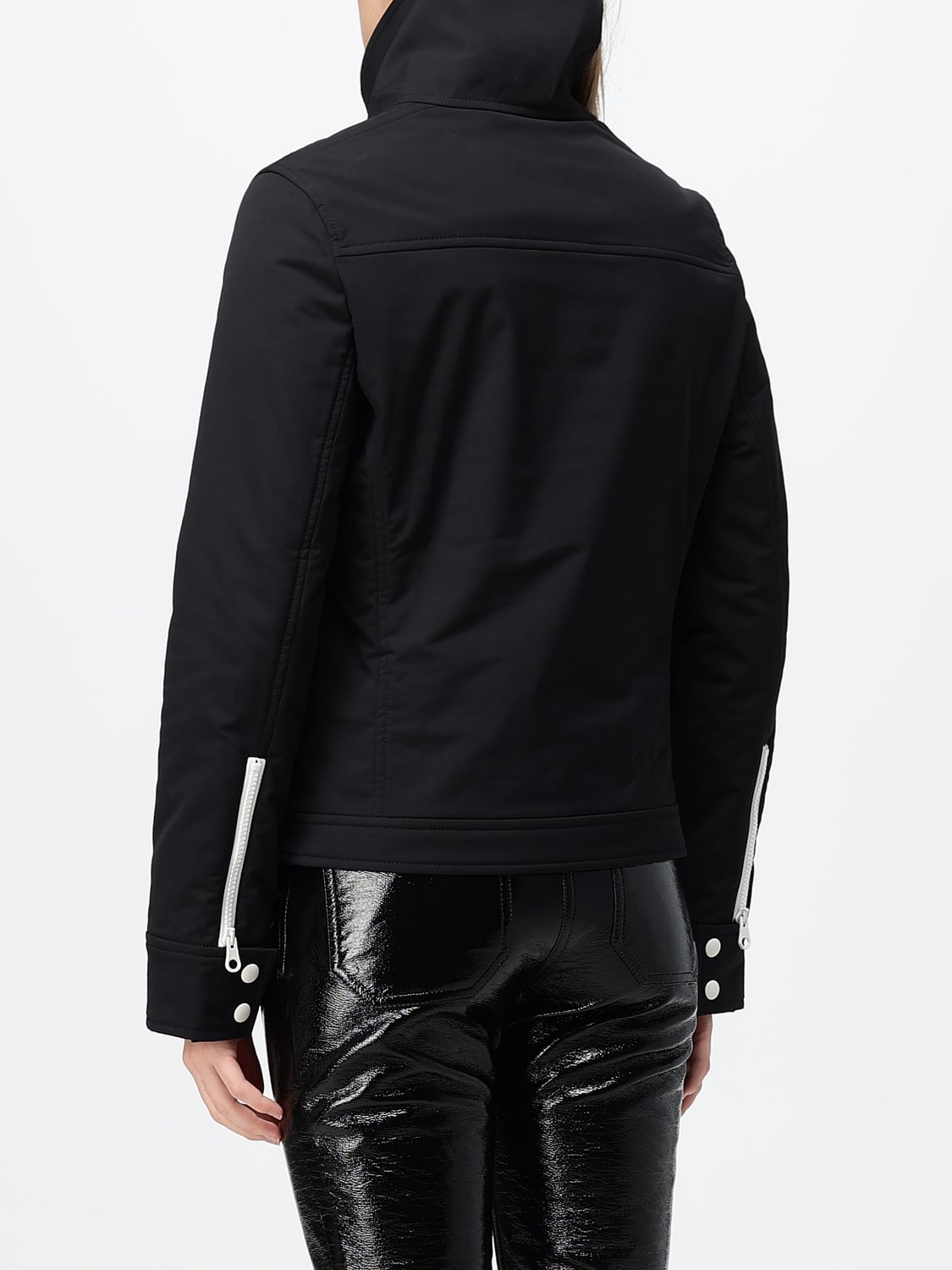 COURRÈGES JACKE: Kurze Polyester-Windjacke von Courrèges mit Kontrastlogo, Schwarz - Img 3