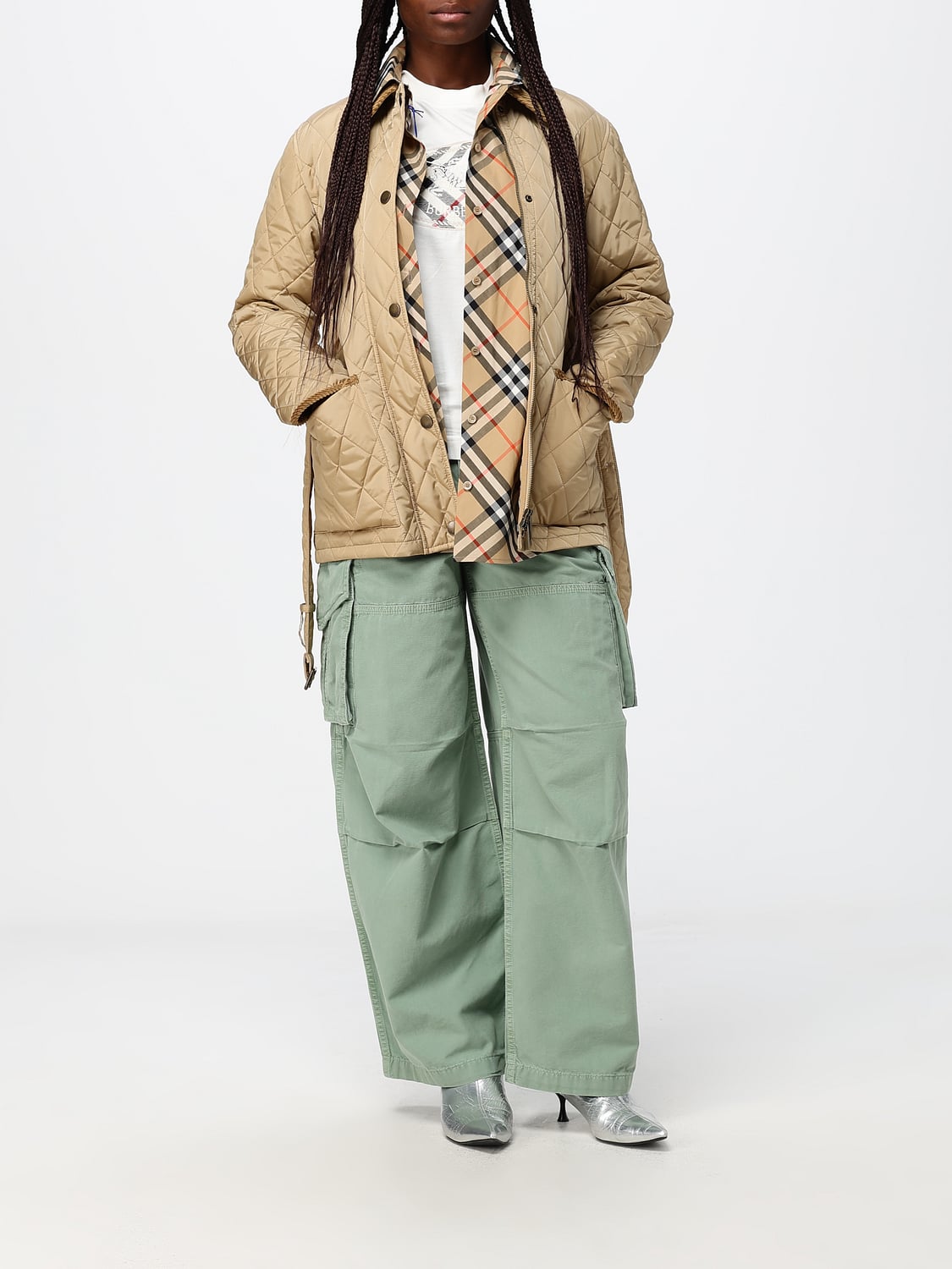 BURBERRY COAT: Coat woman Burberry, Beige - Img 2