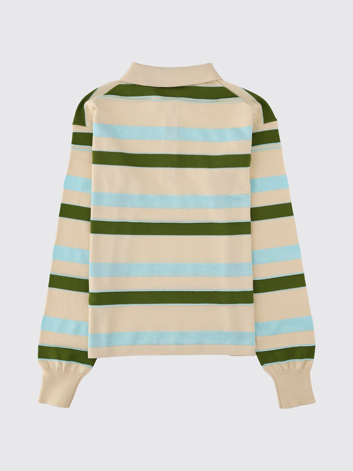 JW ANDERSON POLO: Polo de rayas de manga larga JW Anderson en mezcla de algodón y viscosa, Marfil - Img 3