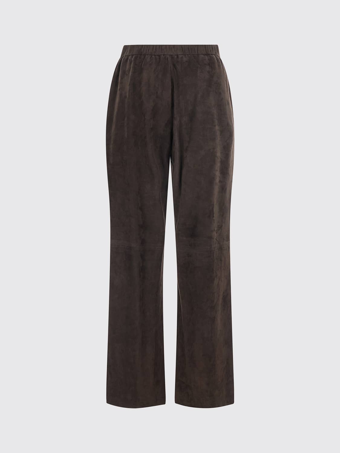 'S MAX MARA HOSE: Weit geschnittene Hose von 'S Max Mara aus Veloursleder mit hoher Taille, Braun - Img 3