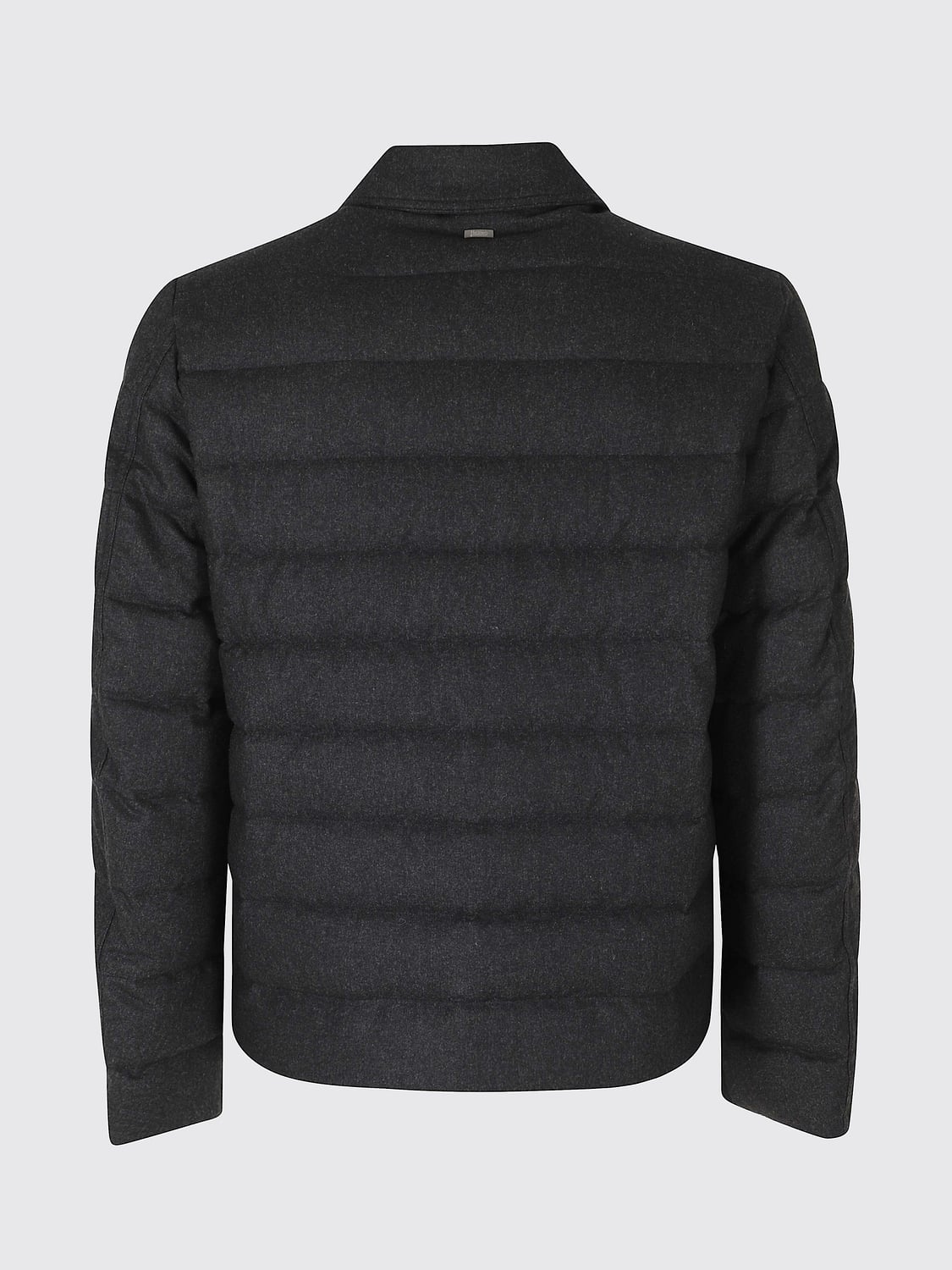 HERNO VESTE: Surchemise rembourrée Herno en laine avec col classique et poches plaquées, Gris - Img 3
