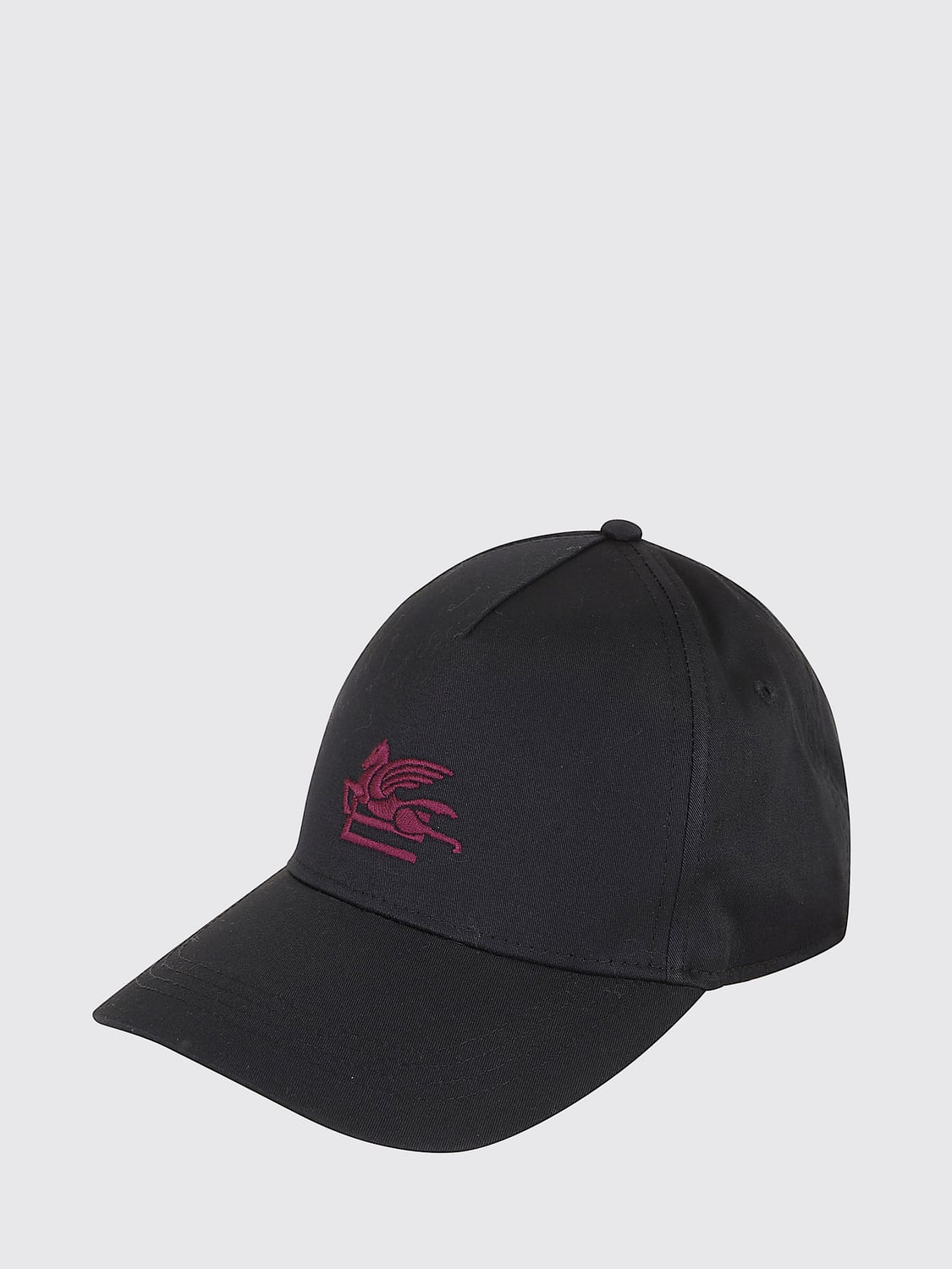 ETRO HAT: Etro Cotton Twill Baseball Cap with Embroidered Pegaso Logo, Blue - Img 1