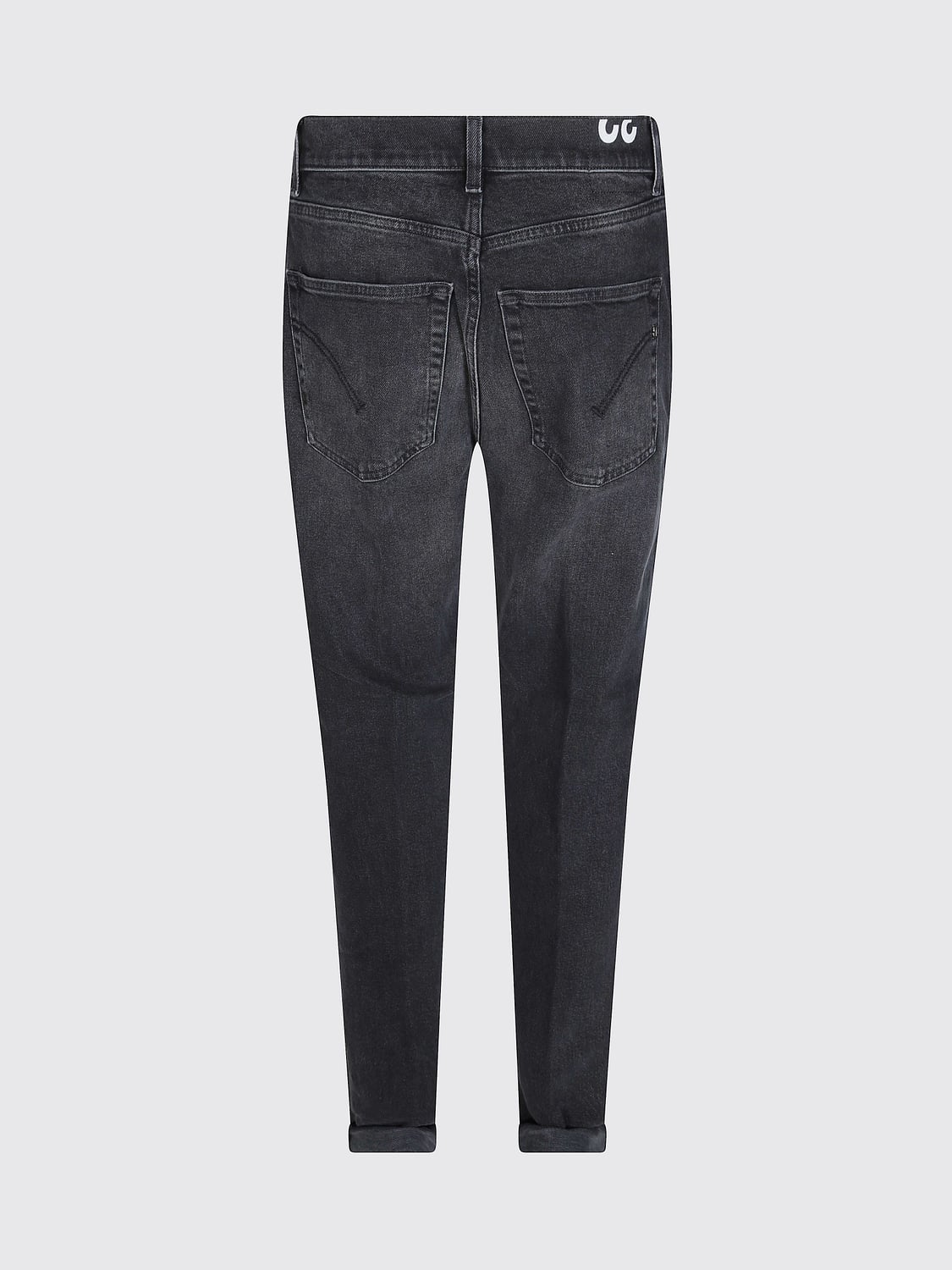 DONDUP JEANS: Jeans straight Dondup in denim di cotone a vita media con cinque tasche, Nero - Img 3