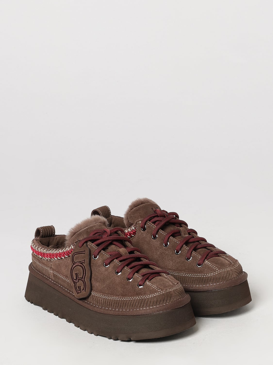 UGG SCARPE: Sabot Heritage UGG in pelle scamosciata con suola platform e interni in lana, Bruciato - Img 2