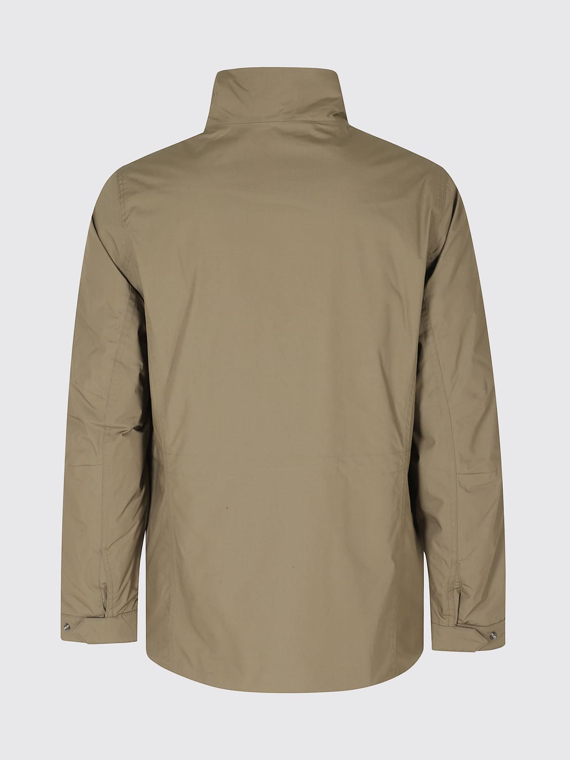 K-WAY COAT: Short Windproof Cotton and Polyester Parka K-Way with Flap Pockets, Green - Img 3