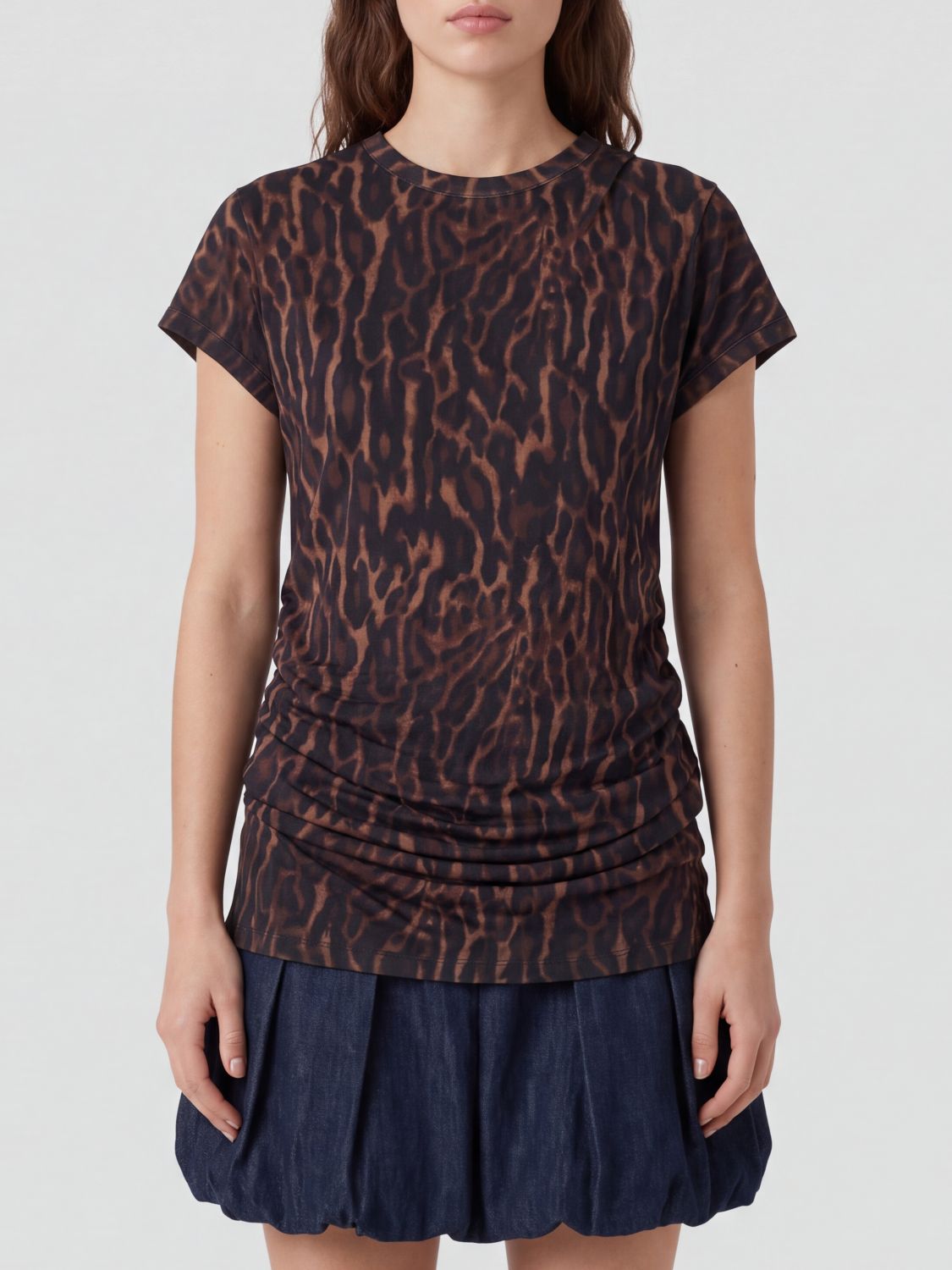 GANNI CAMICIA: Camicia donna Ganni, Marrone - Img 1