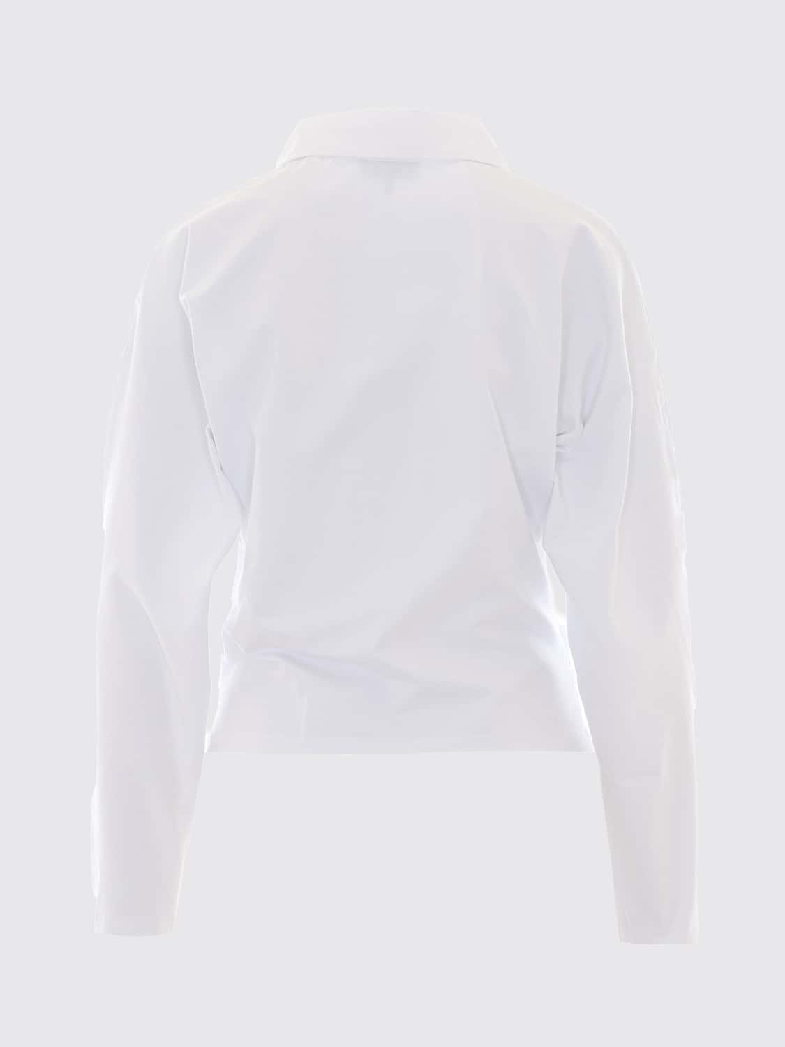 GANNI POLO: Polo cropped de punto Ganni de algodón orgánico con logo Butterfly, Blanco - Img 3