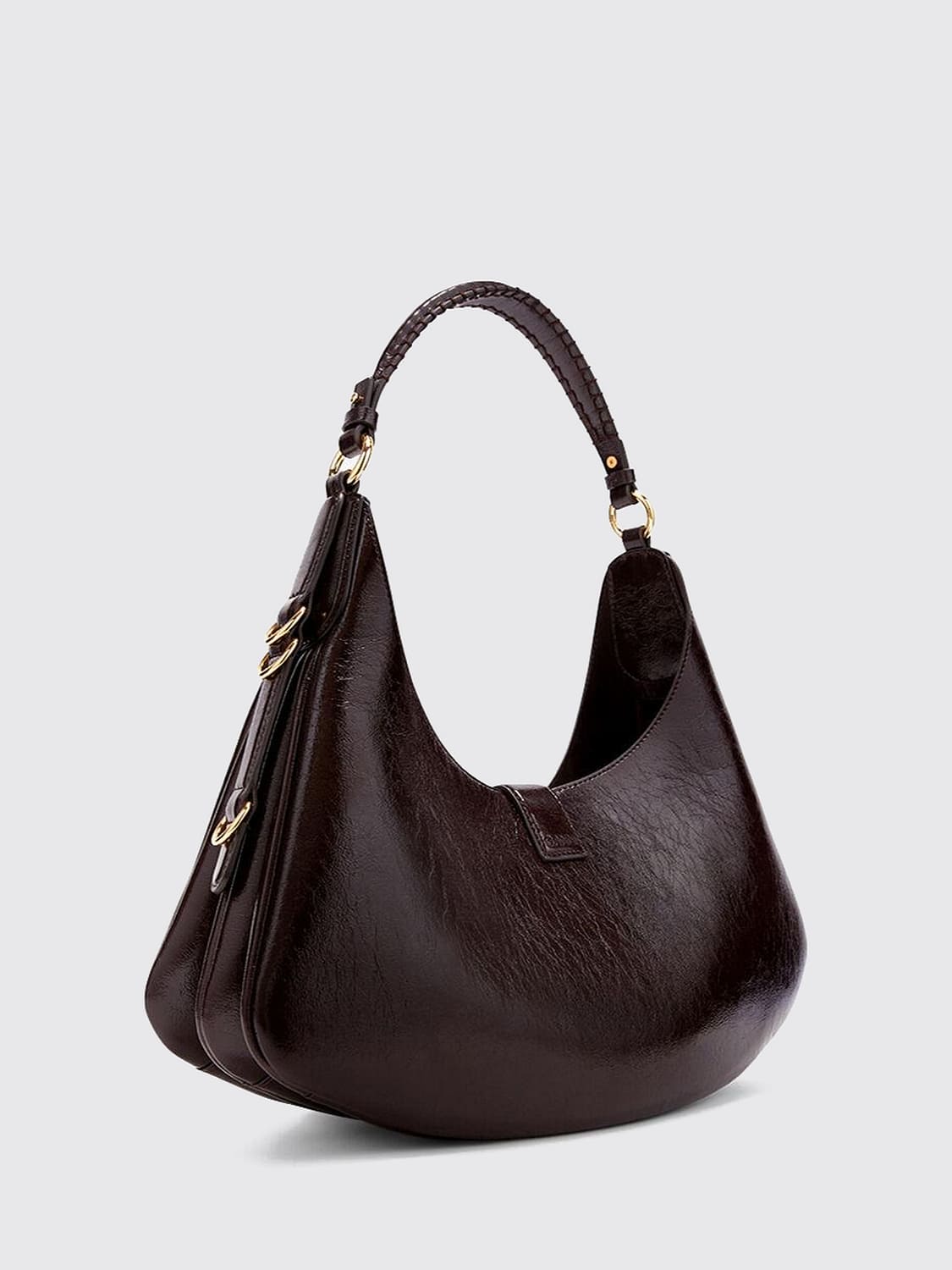 GANNI BOLSO DE HOMBRO: Bolso hobo Kat Ganni de poliuretano de base biológica con logo Butterfly, Gris - Img 2