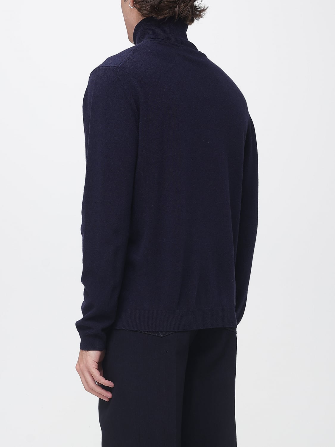 WOOLRICH SWEATER: Woolrich 100% Virgin Wool Turtleneck Jumper with Ribbed Trims, Navy - Img 2