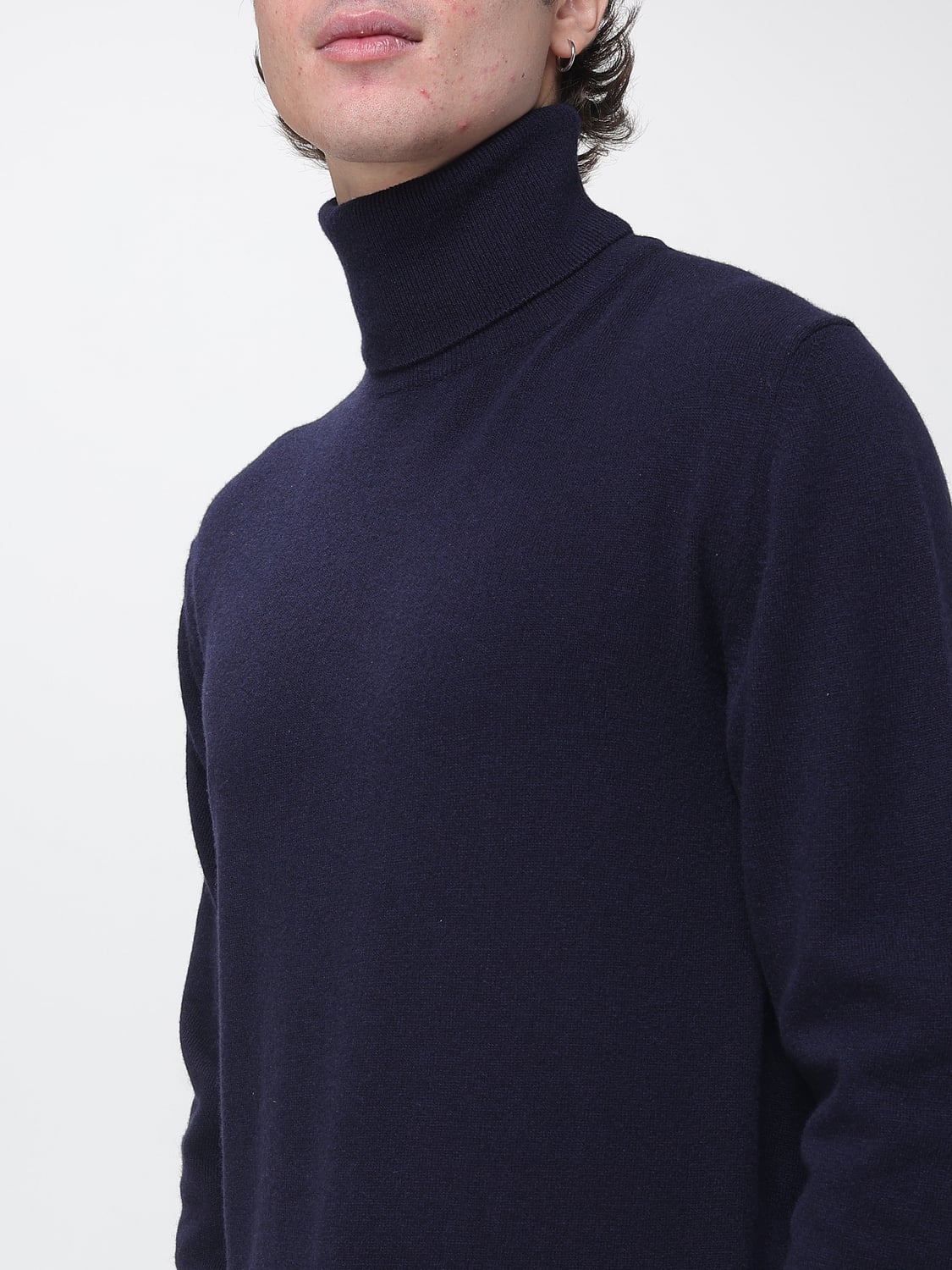 WOOLRICH SWEATER: Woolrich 100% Virgin Wool Turtleneck Jumper with Ribbed Trims, Navy - Img 3