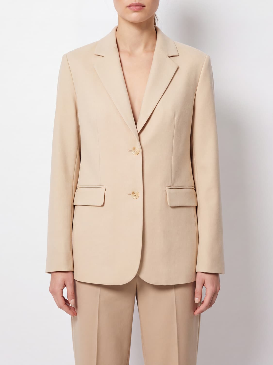 ELEH JACKET: Eleh Single-Breasted Relaxed Fit Cropped Velvet Blazer, White - Img 1
