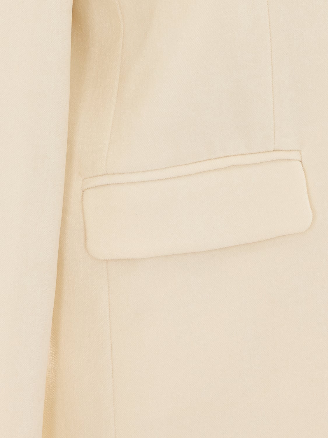 ELEH JACKET: Eleh Single-Breasted Relaxed Fit Cropped Velvet Blazer, White - Img 4