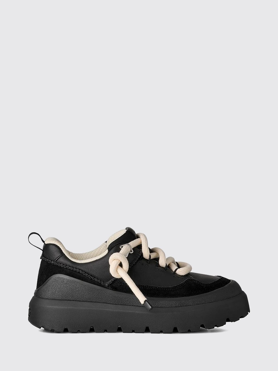 UGG SNEAKERS: UGG Heritage Utility Low-Top Sneakers in Leather and Suede, Black - Img 1