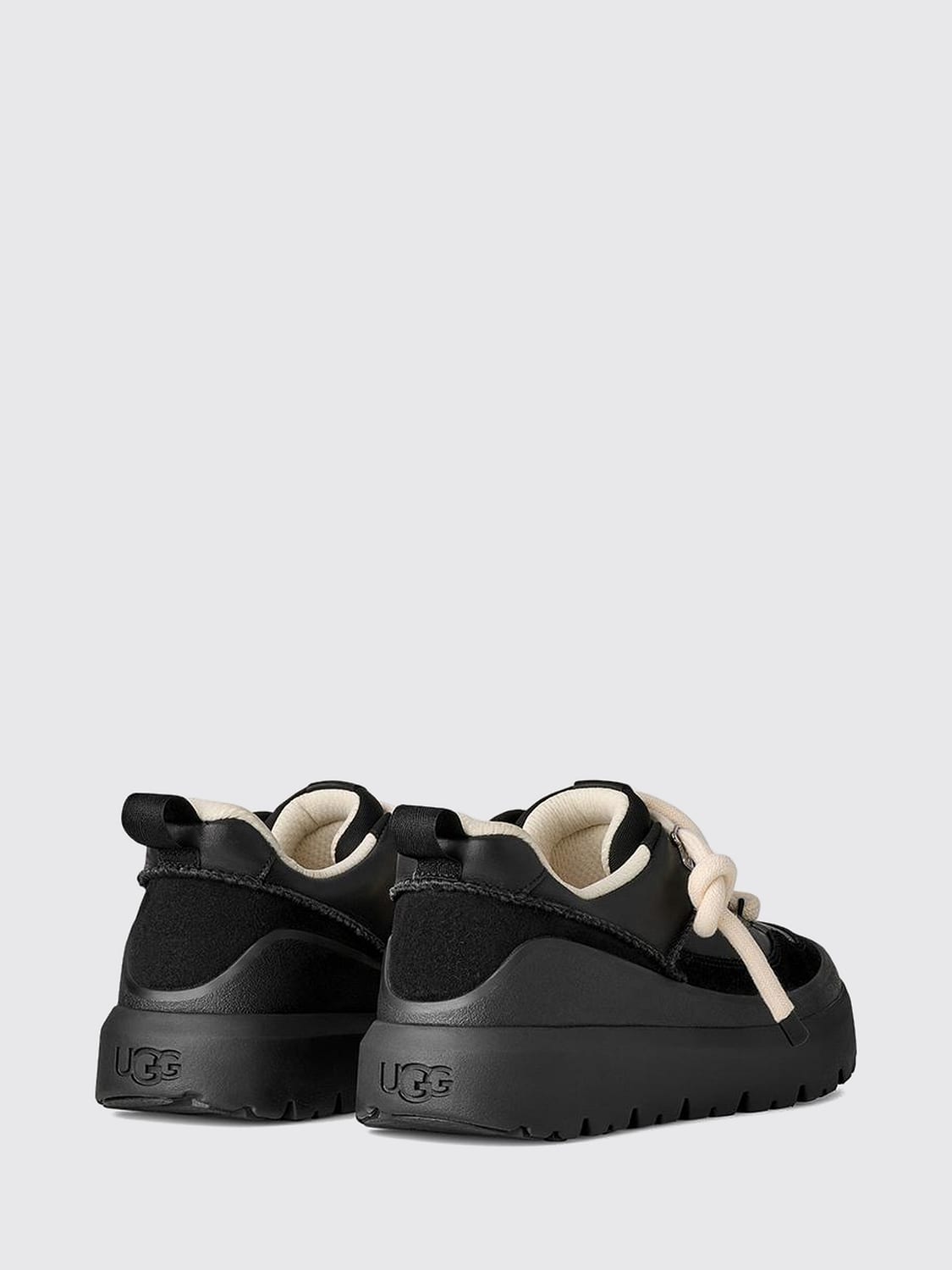 UGG SNEAKERS: UGG Heritage Utility Low-Top Sneakers in Leather and Suede, Black - Img 3