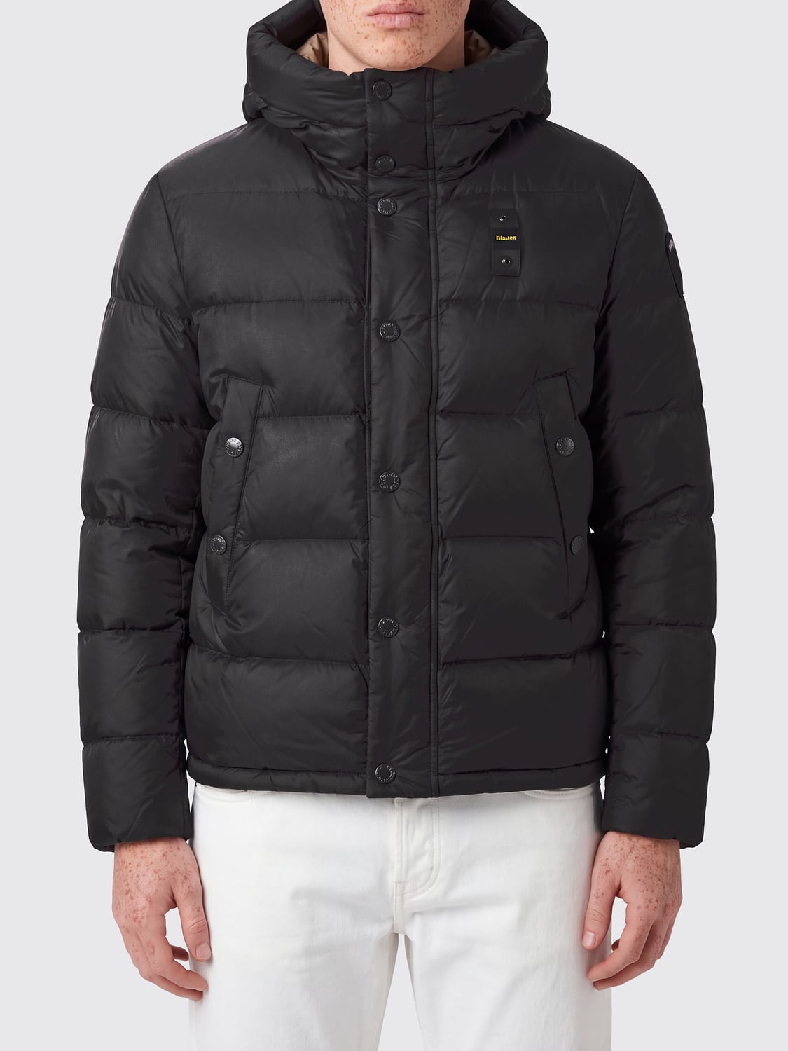 BLAUER JACKET: Blauer Clipper Quilted Down Jacket with Hood and Duck Feather Padding, Black - Img 1