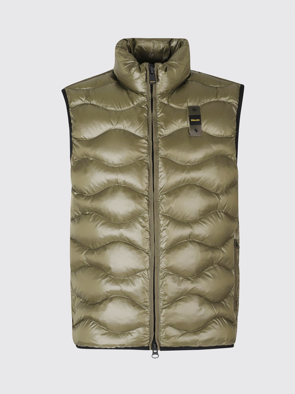 BLAUER CHALECO: Chaleco técnico Blauer de nailon acolchado hidrófugo con cuello alto, Verde - Img 2