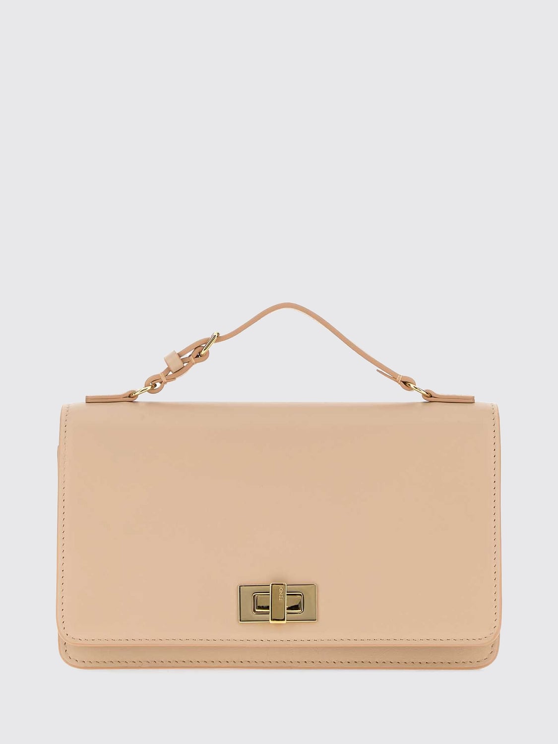 FENDI MINI BAG: Peekaboo Wallet on Chain Fendi in Calfskin with FF Monogram, Pink - Img 1