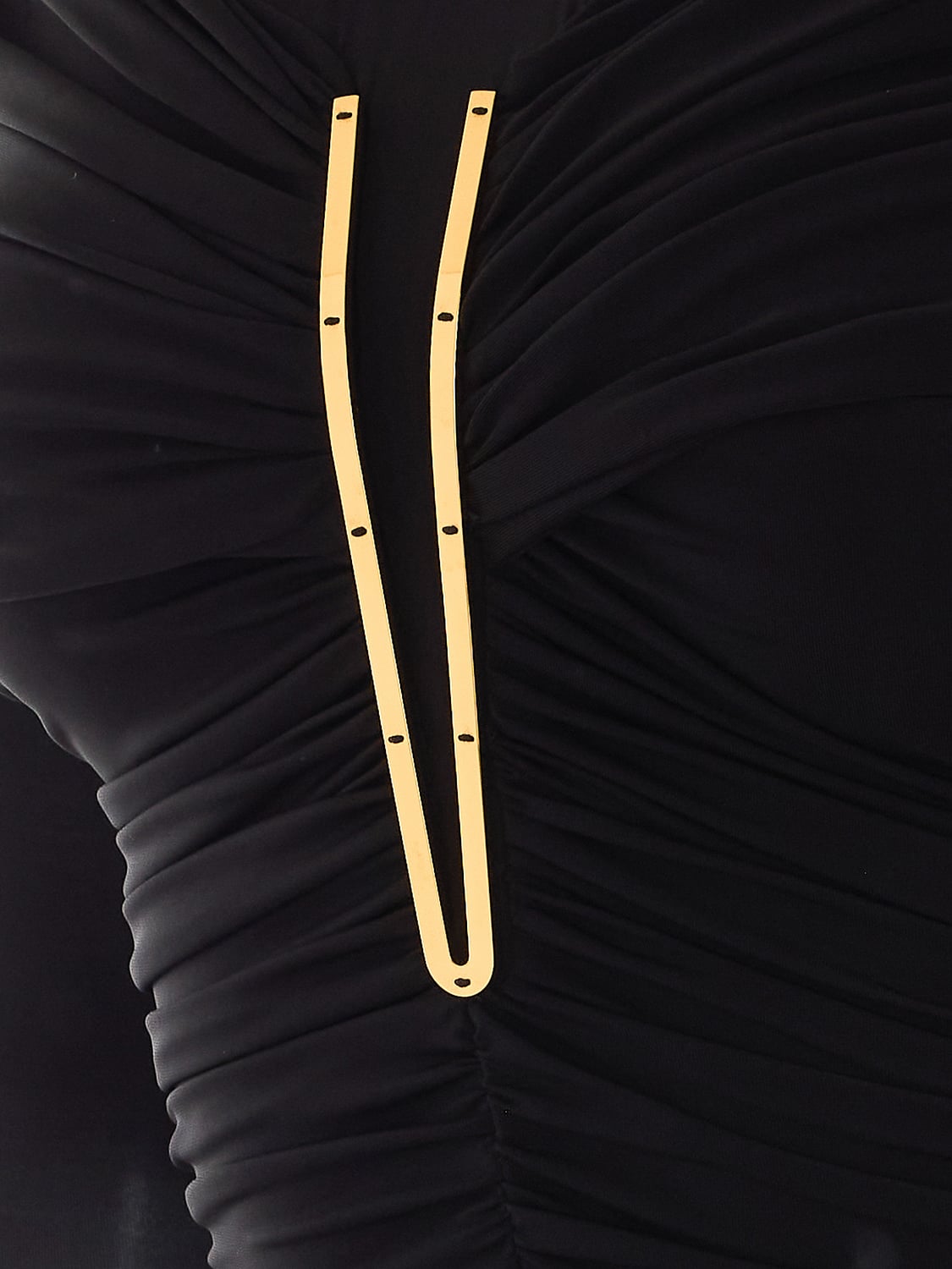ELISABETTA FRANCHI TOP: Body drappeggiato Elisabetta Franchi in jersey a maniche lunghe, Nero - Img 4