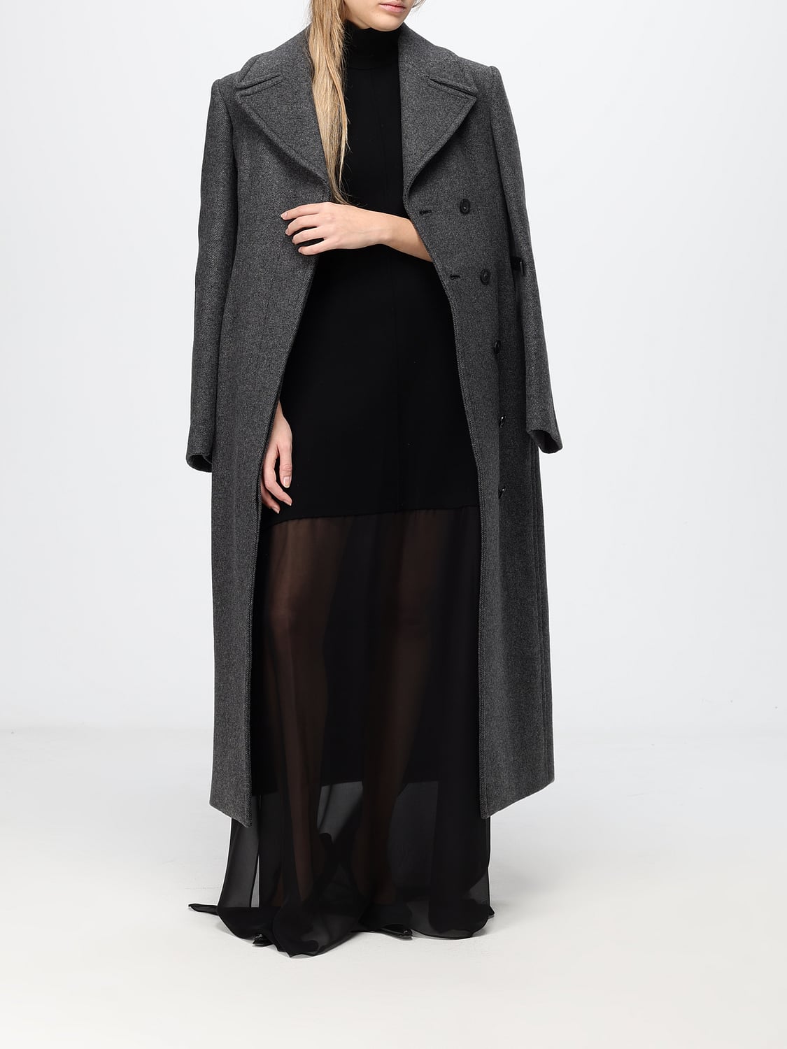 SPORTMAX KLEID: Langes schulterfreies Abendkleid aus Viskose von Sportmax, Schwarz - Img 2