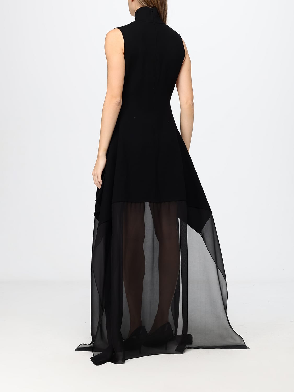 SPORTMAX KLEID: Langes schulterfreies Abendkleid aus Viskose von Sportmax, Schwarz - Img 3