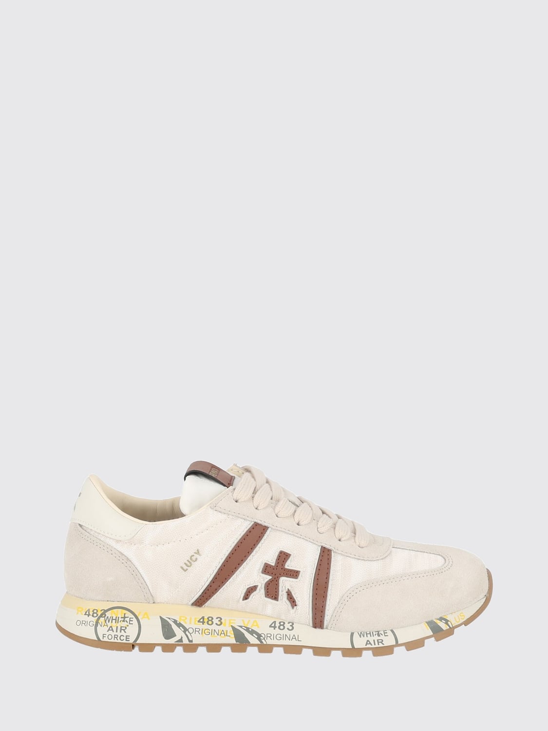 PREMIATA スニーカー: PREMIATA Lucyd ロゴ入りスエード&ポリアミド スニーカー, ホワイト - Img 1