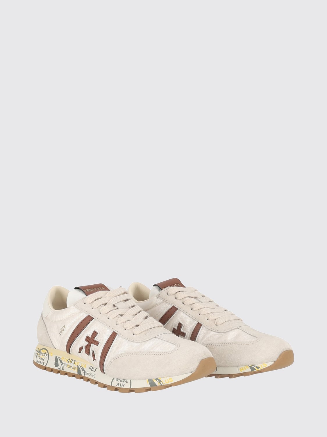 PREMIATA スニーカー: PREMIATA Lucyd ロゴ入りスエード&ポリアミド スニーカー, ホワイト - Img 2