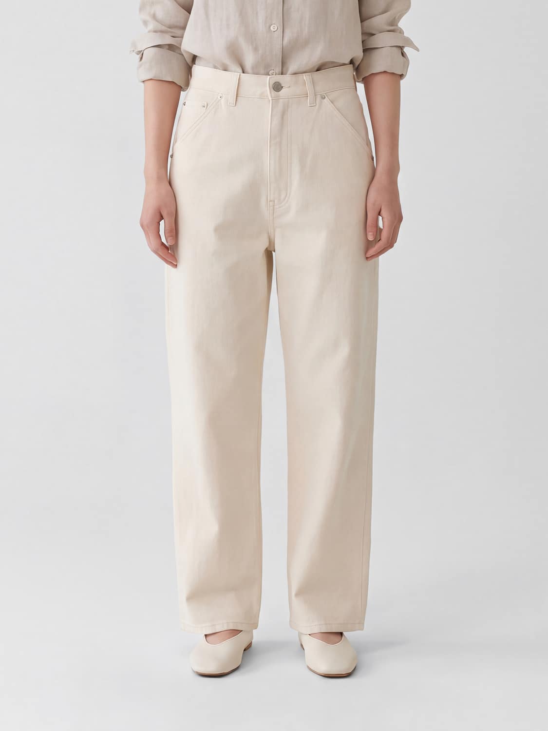 PHOEBE PHILO JEANS: Jeans woman Phoebe Philo, Yellow Cream - Img 1