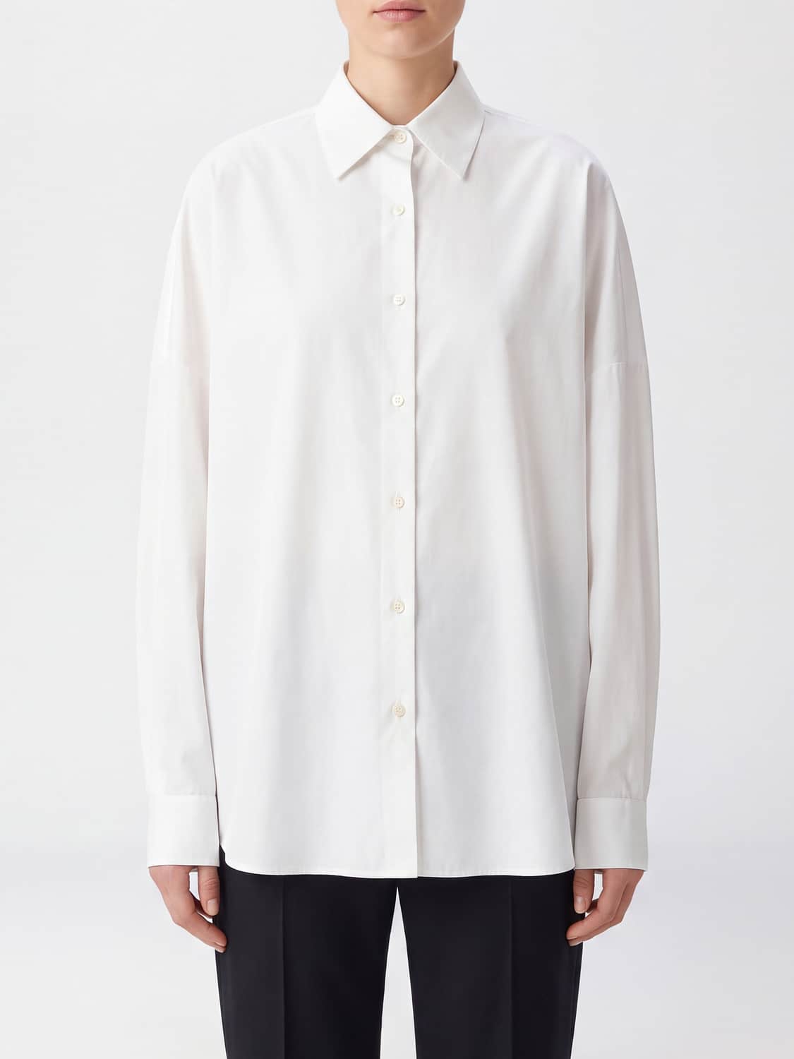 DRIES VAN NOTEN CAMICIA: Camicia classica Dries Van Noten in popeline di cotone, Bianco - Img 1