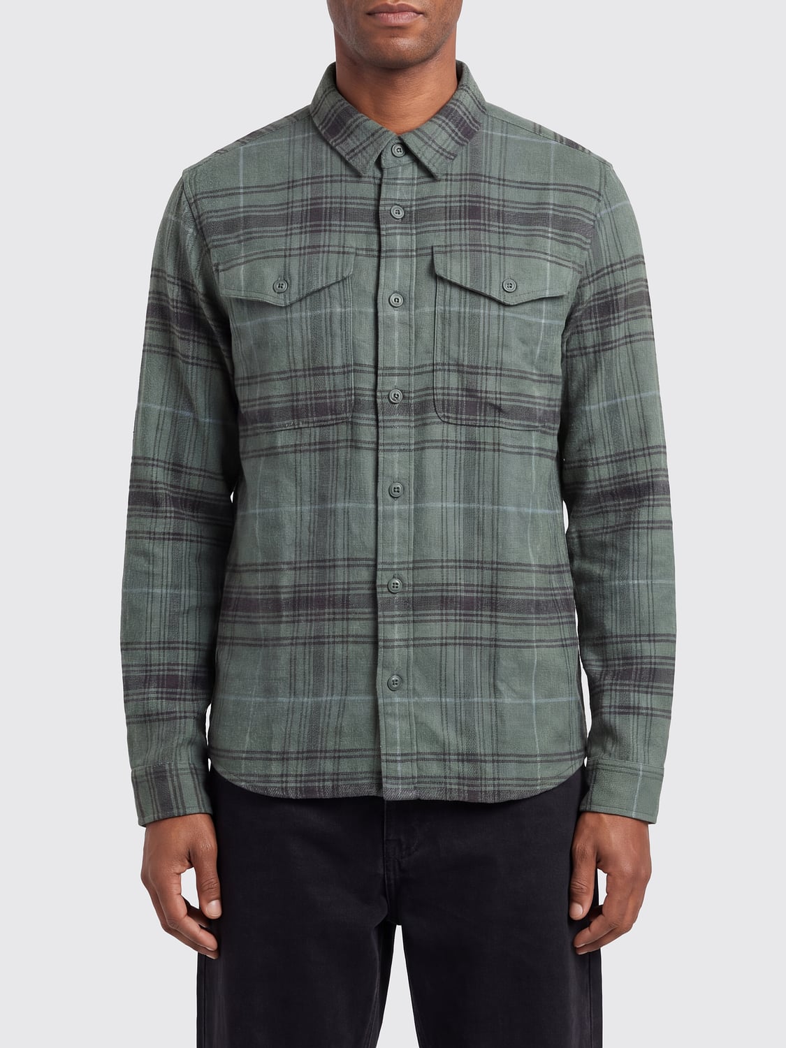 PATAGONIA SHIRT: Patagonia Check Pattern Organic Cotton Shirt with Patch Pockets, Green - Img 1