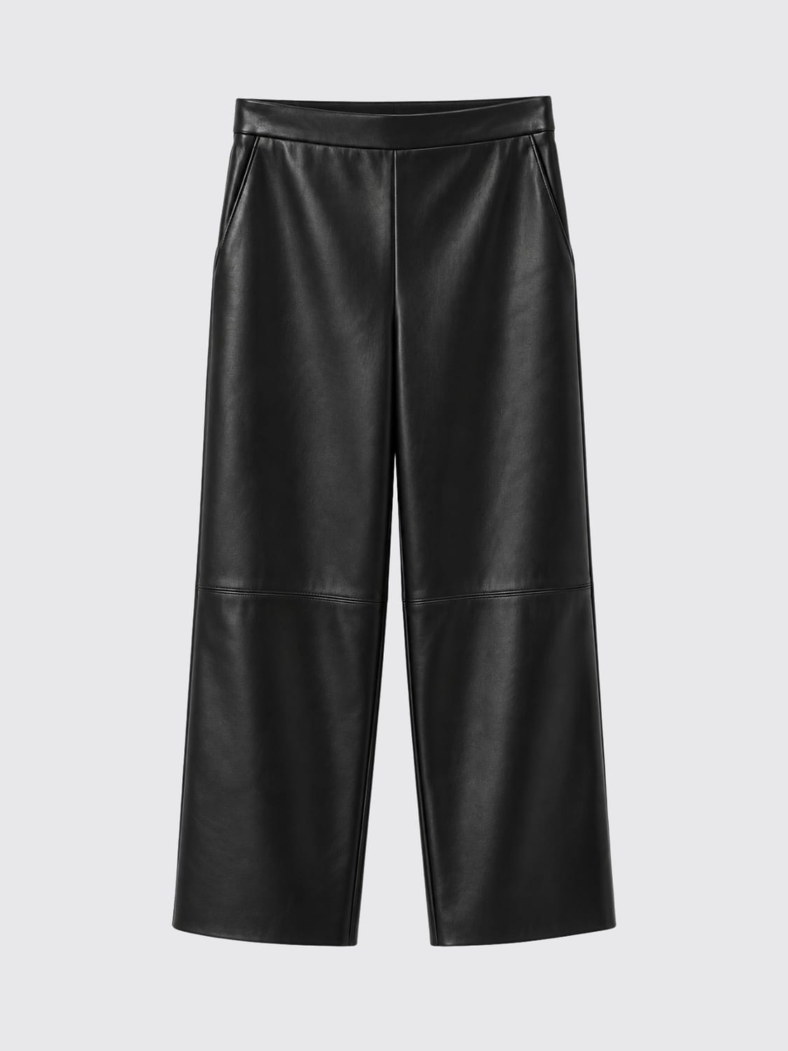 'S MAX MARA PANTALONES: Pantalón de pernera ancha 'S Max Mara de piel sintética lisa, Negro - Img 2