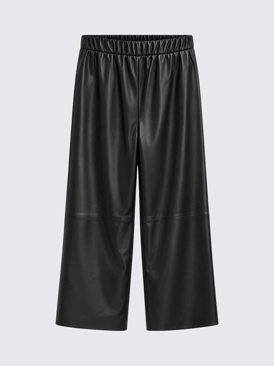 'S MAX MARA PANTALONES: Pantalón de pernera ancha 'S Max Mara de piel sintética lisa, Negro - Img 3