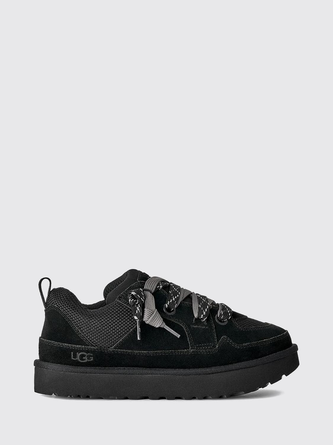 UGG SNEAKERS: UGG Lo Lowmel Suede and Mesh Sneakers with EVA Sole, Black - Img 1