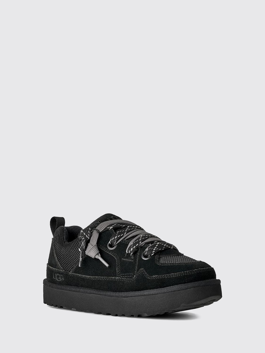 UGG SNEAKERS: UGG Lo Lowmel Suede and Mesh Sneakers with EVA Sole, Black - Img 2