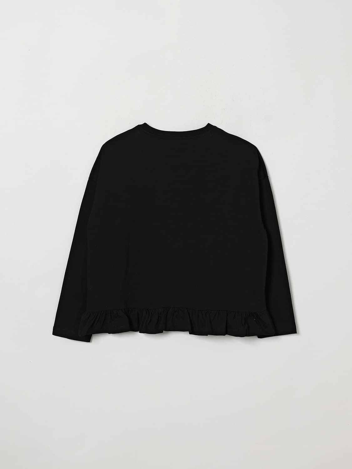BALMAIN T-SHIRT: Balmain Langarm-T-Shirt für Jungen aus Baumwolle mit Kontrastlogo, Schwarz - Img 2