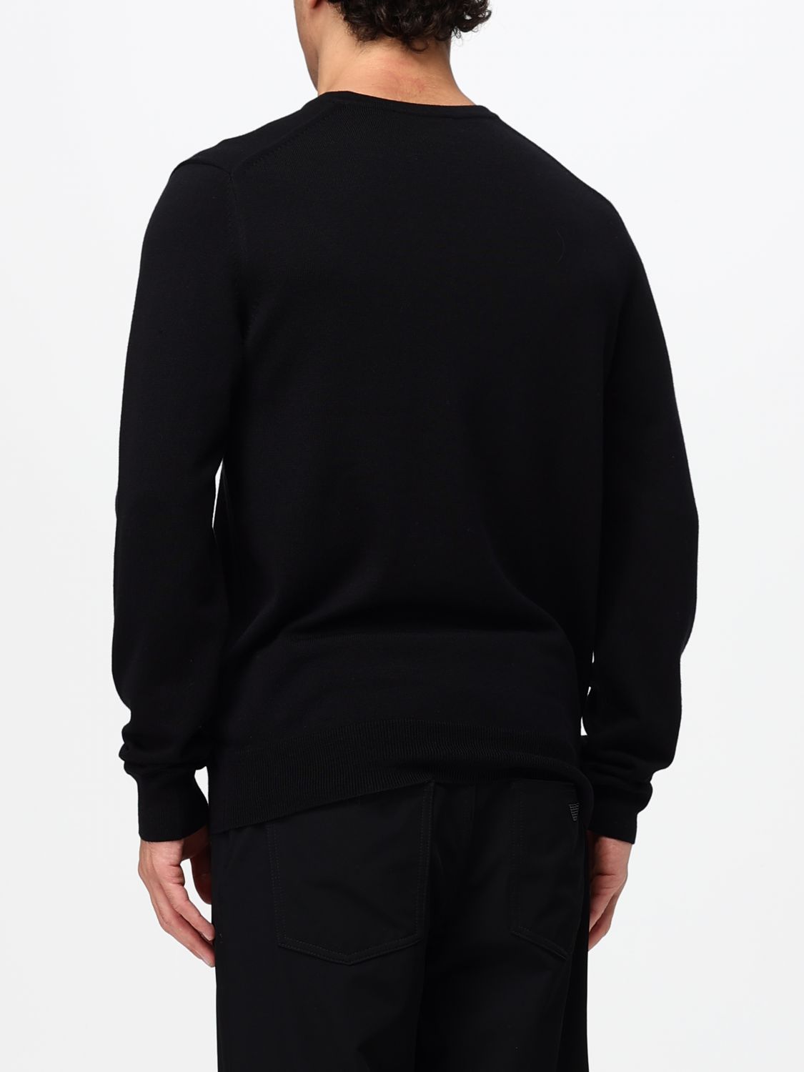 FRED PERRY 스웨터: FRED PERRY V넥 울 및 코튼 혼방 스웨터, 자수 로고 장식, 블랙 - Img 2