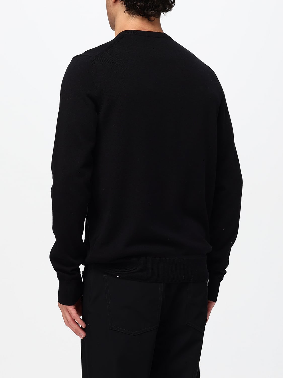 FRED PERRY SWEATER: Crewneck Wool Blend Jumper Fred Perry with Ribbed Trims and Embroidered Logo, Black - Img 2