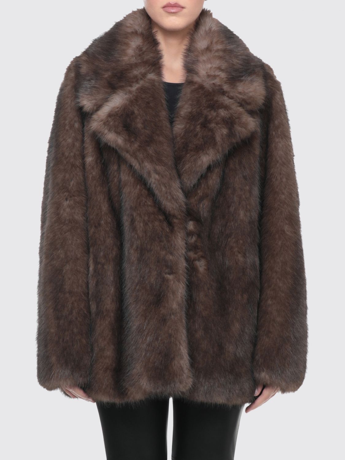 STAND STUDIO FUR COAT: Jacket woman Stand Studio, Brown - Img 1