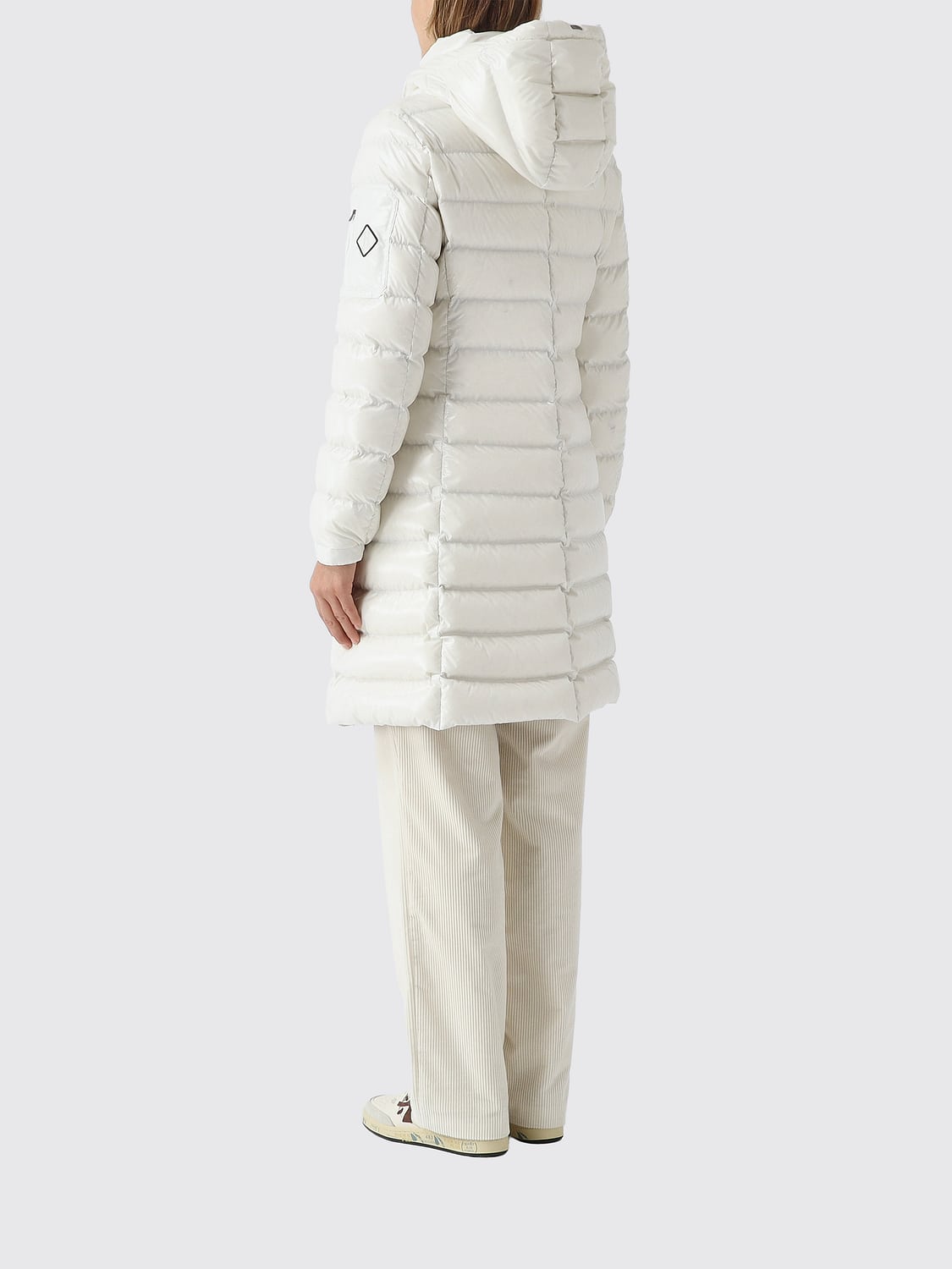 HERNO JACKET: Herno Knee-Length Quilted Nylon Puffer Coat with Hood and Zip Closure, White - Img 2