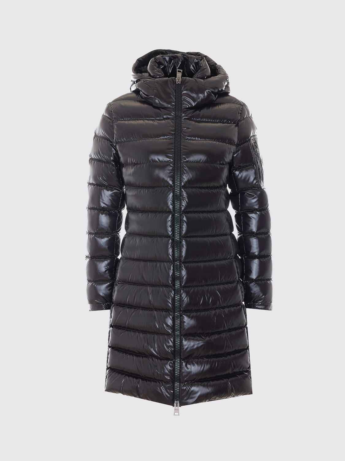 HERNO JACKET: Herno Knee-Length Quilted Nylon Puffer Coat with Hood and Zip Closure, Black - Img 2