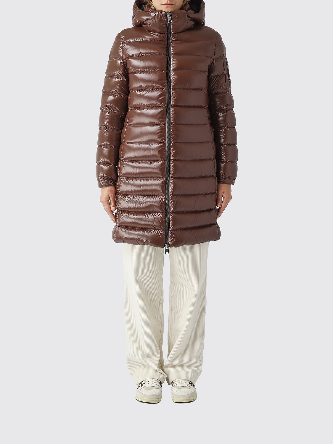 HERNO JACKET: Herno Knee-Length Quilted Nylon Puffer Coat with Hood and Zip Closure, Dark - Img 1