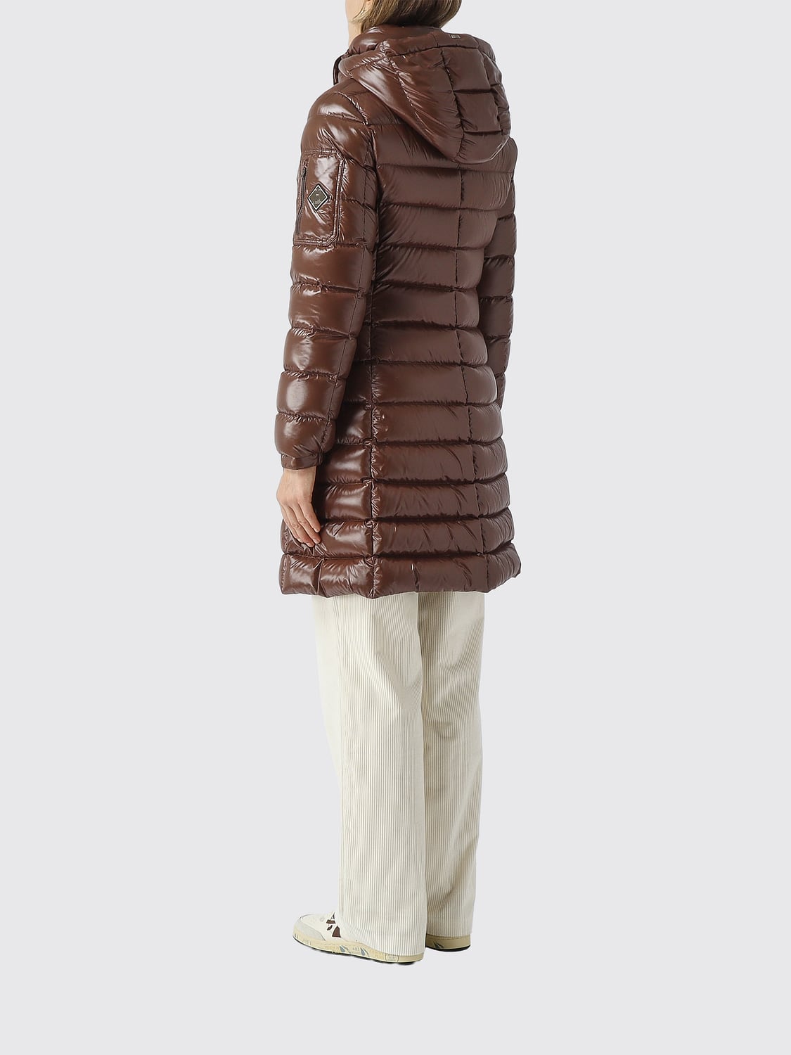 HERNO JACKET: Herno Knee-Length Quilted Nylon Puffer Coat with Hood and Zip Closure, Dark - Img 2