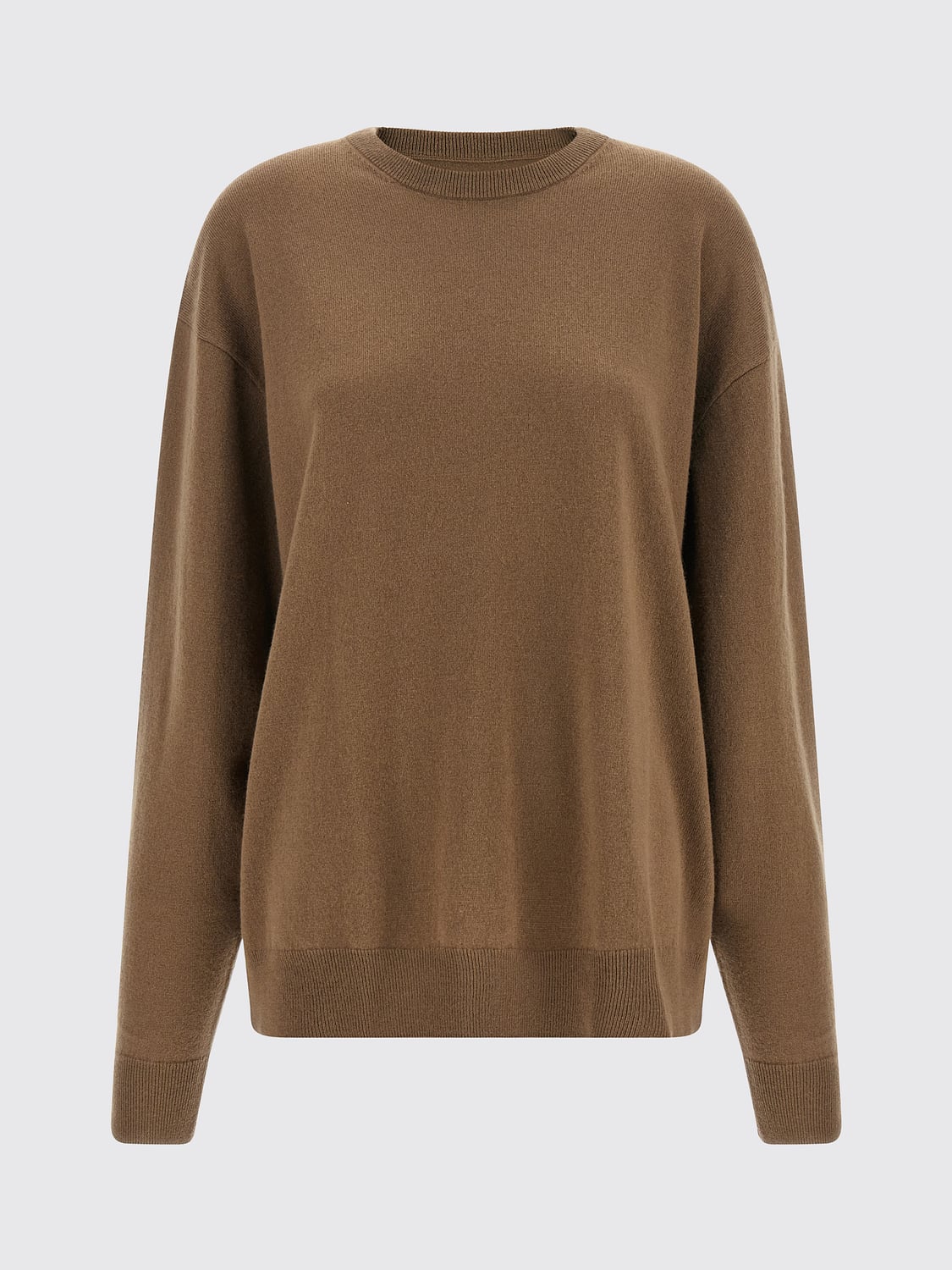 EXTREME CASHMERE PULL: Pull Extreme Cashmere à col rond en pur cachemire avec épaules tombantes, Marron - Img 2