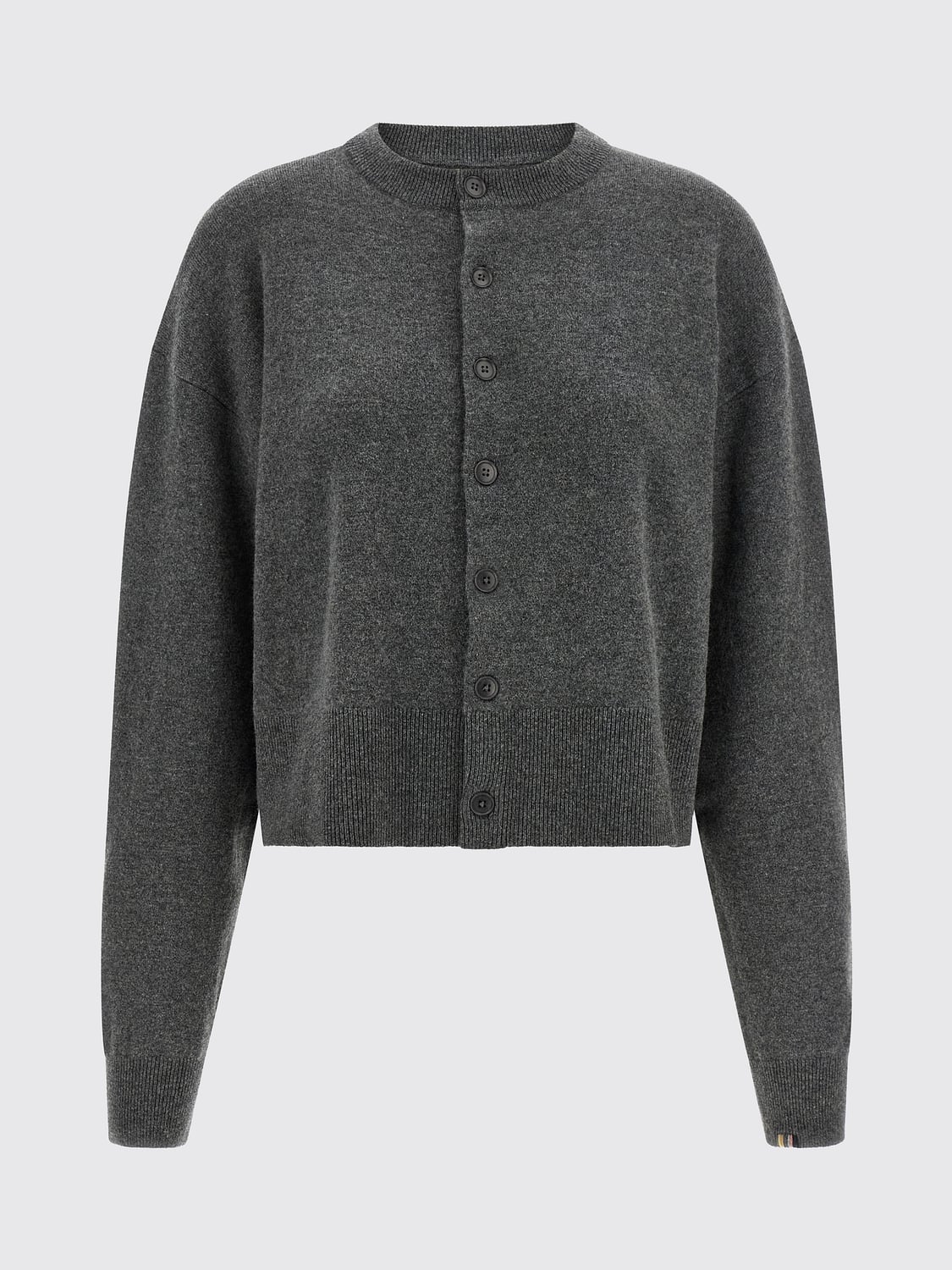 EXTREME CASHMERE PULLOVER: Rundhals-Cardigan von Extreme Cashmere aus einer Kaschmirmischung mit überschnittenen Schultern, Grau - Img 2