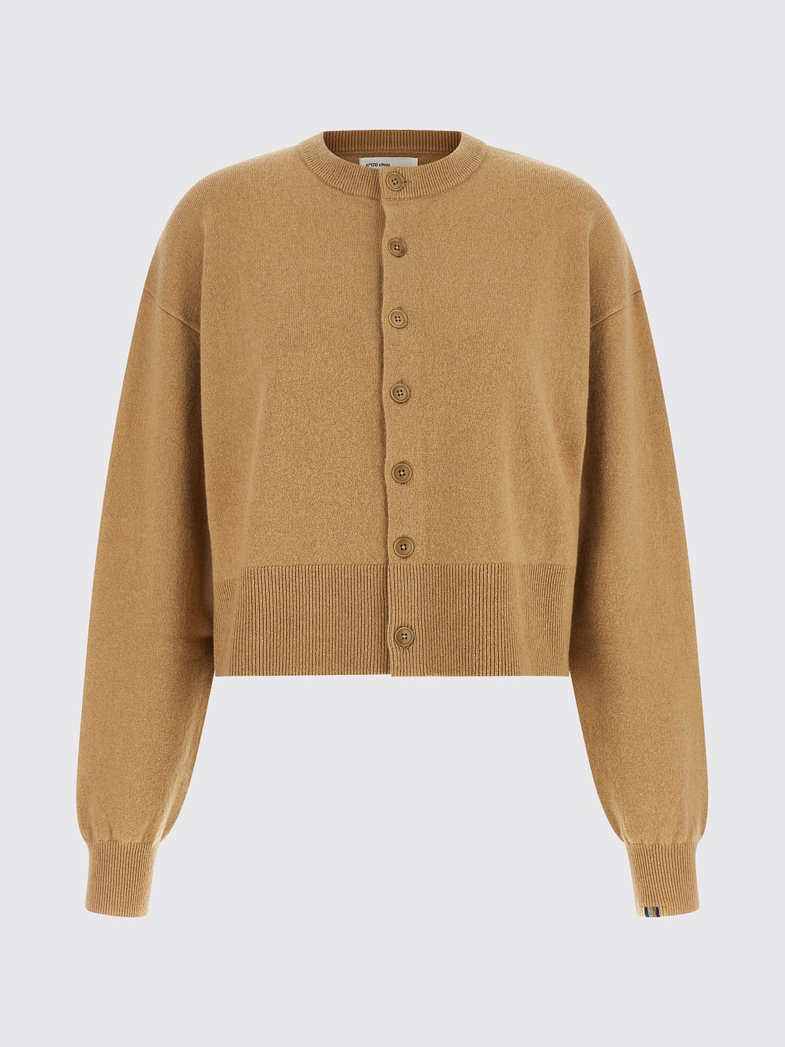 EXTREME CASHMERE PULLOVER: Rundhals-Cardigan von Extreme Cashmere aus einer Kaschmirmischung mit überschnittenen Schultern, Beige - Img 2