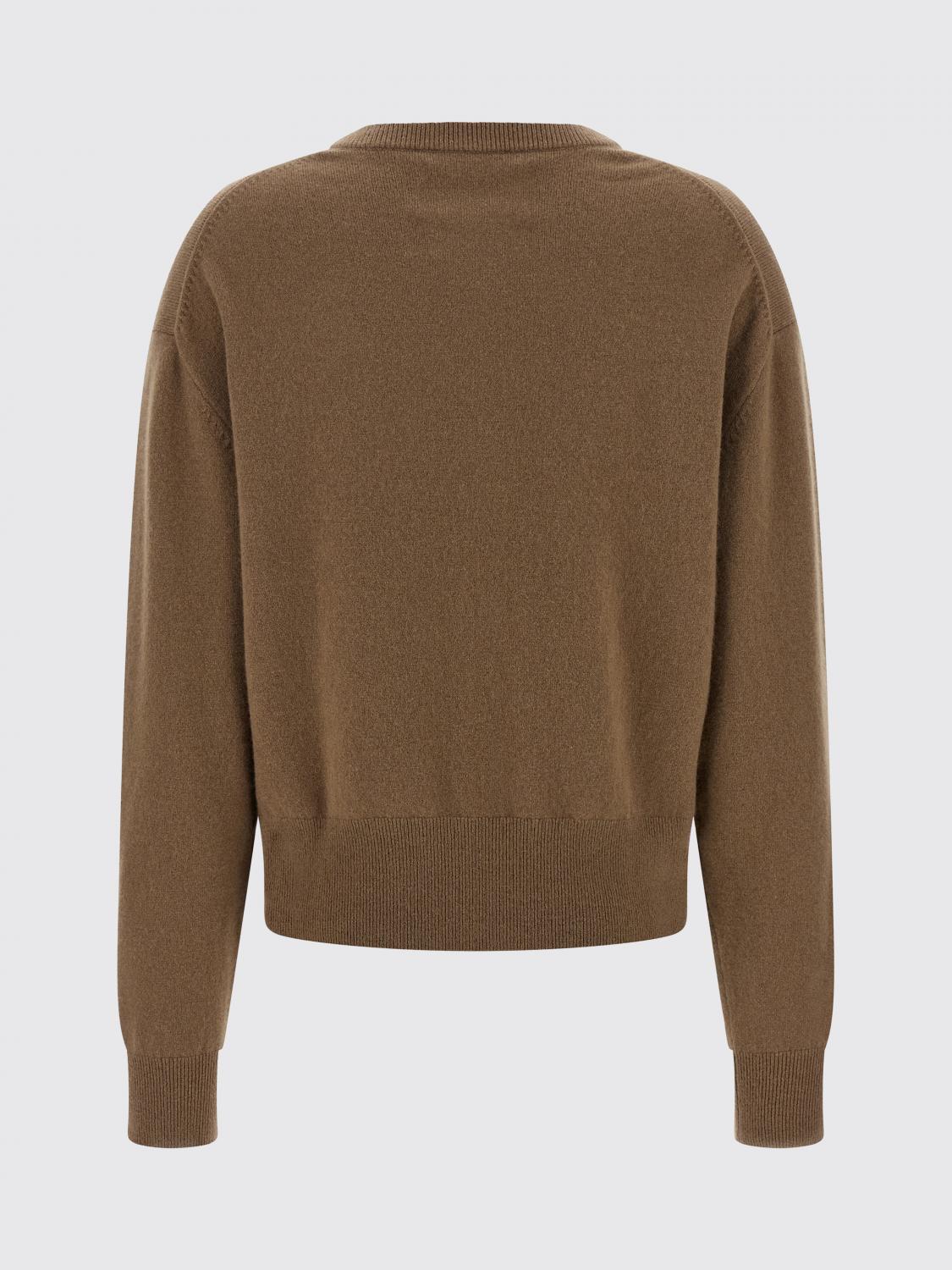 EXTREME CASHMERE JERSEY: Cárdigan de cuello redondo Extreme Cashmere en mezcla de cachemira con hombros caídos, Marrón - Img 3