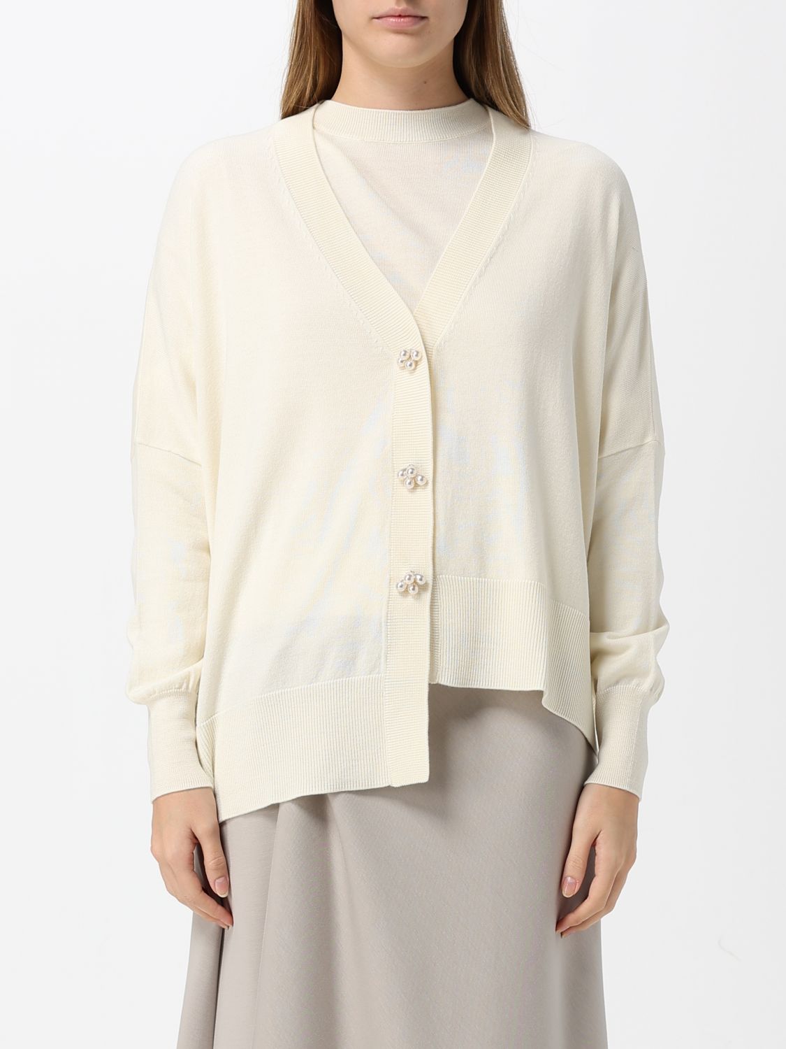 MEIMEIJ STRICKJACKE: Strickjacke damen Meimeij, Weiß - Img 1