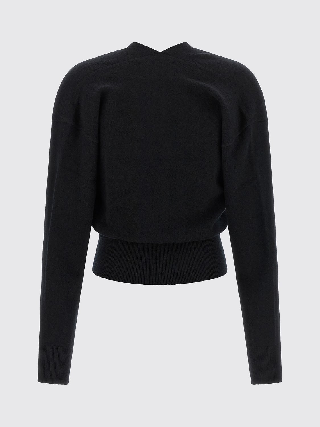 EXTREME CASHMERE JERSEY: Cárdigan tipo bata Extreme Cashmere de cachemira con cuello de pico y lazo en la cintura, Negro - Img 3